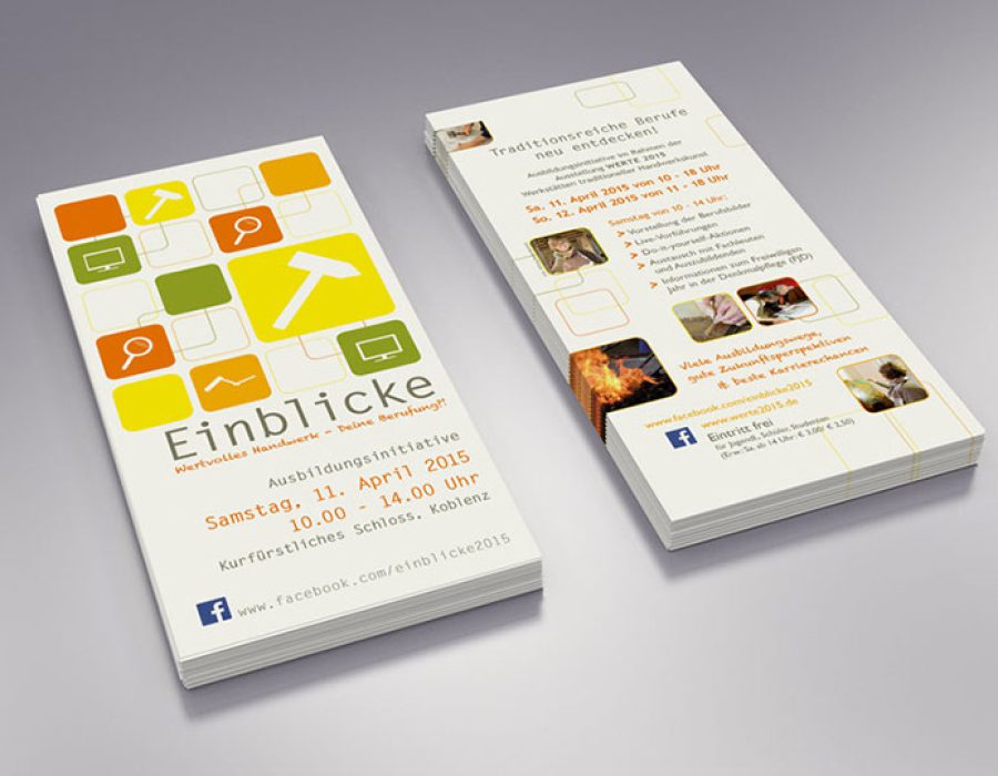 Gestaltung Flyer „Einblicke“