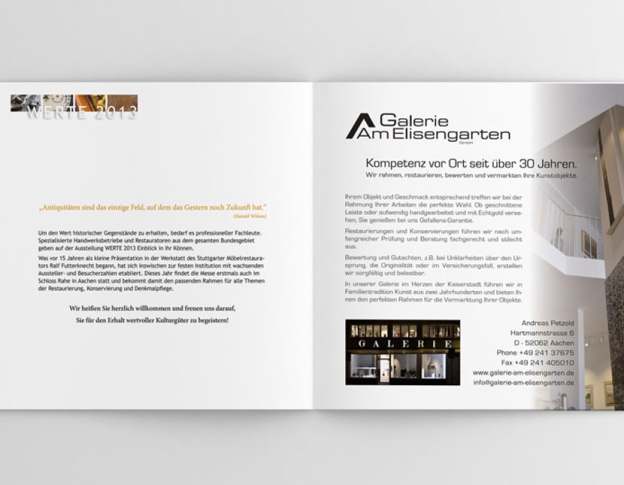 Anzeigengestaltung „Galerie am Elisengarten“